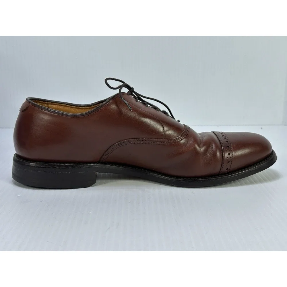 Allen Edmonds Byron Mens Cap Toe Brogue Dress Shoes Brown Chili 2034 8.5 D‎